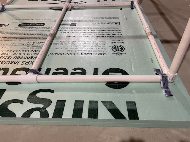closeup of faom board on frame