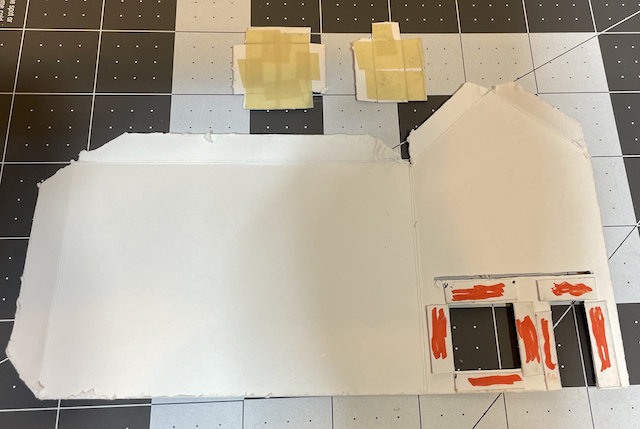 masking tape on back