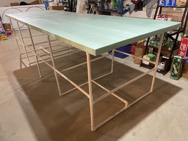 Completed table top and frame
